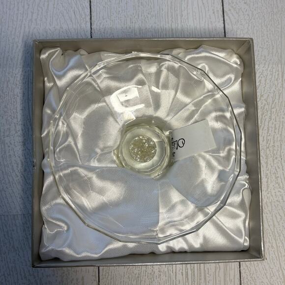 OLEG CASSINI Diamond Cut Footed Crystal Dish Elegant Vintage - Picture 3 of 16